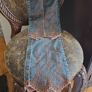 Y2k Sequined Embroidered Vtg Flare Stretch Jeans